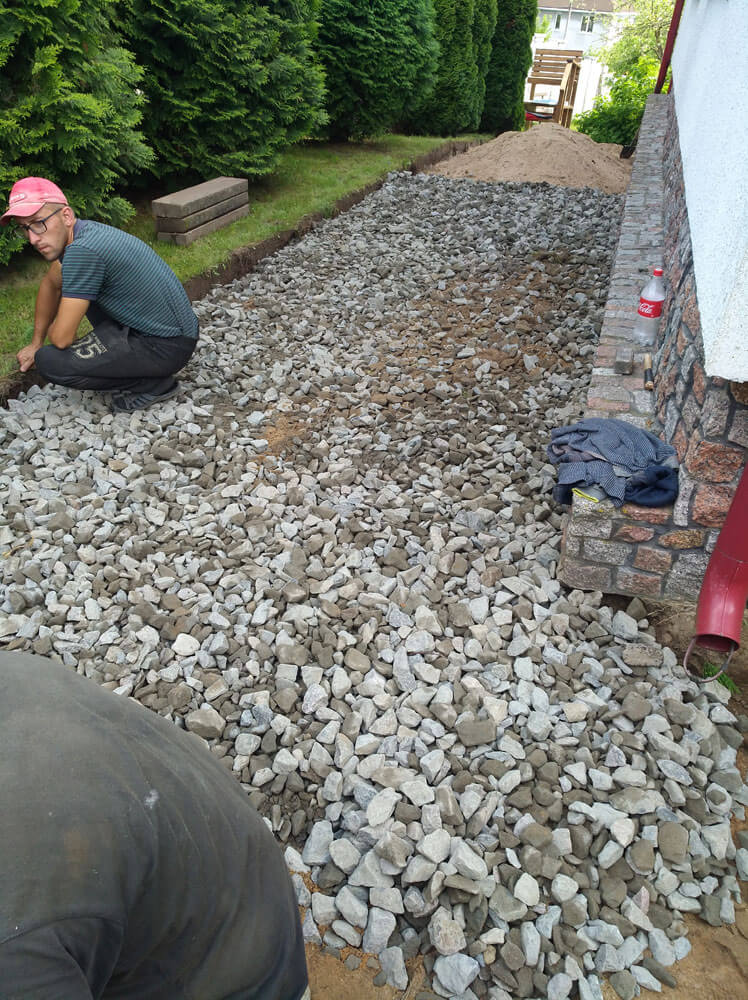 ГранВудСтрой: мощение брусчаткой - отмостки