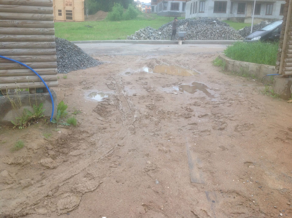 ГранВудСтрой: фотоотчет работ по укладке брусчатки на объекте3